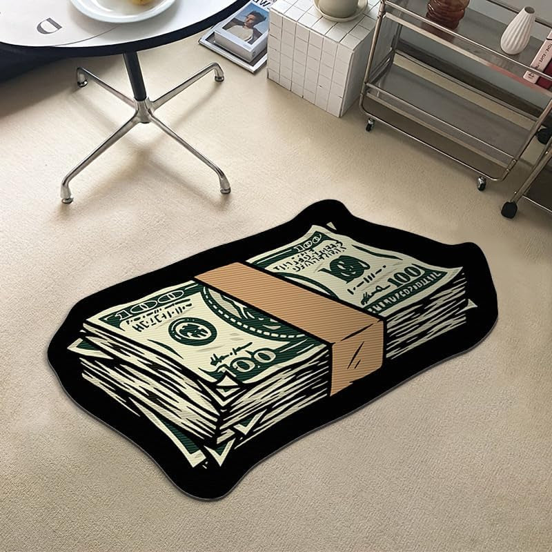 100 Dollar Bill Rug Art Money Carpet Cozy Soft Bedroom Carpets Living Mat Decoration Bathroom Be Absorbent Rug Rugs Room Door Mat