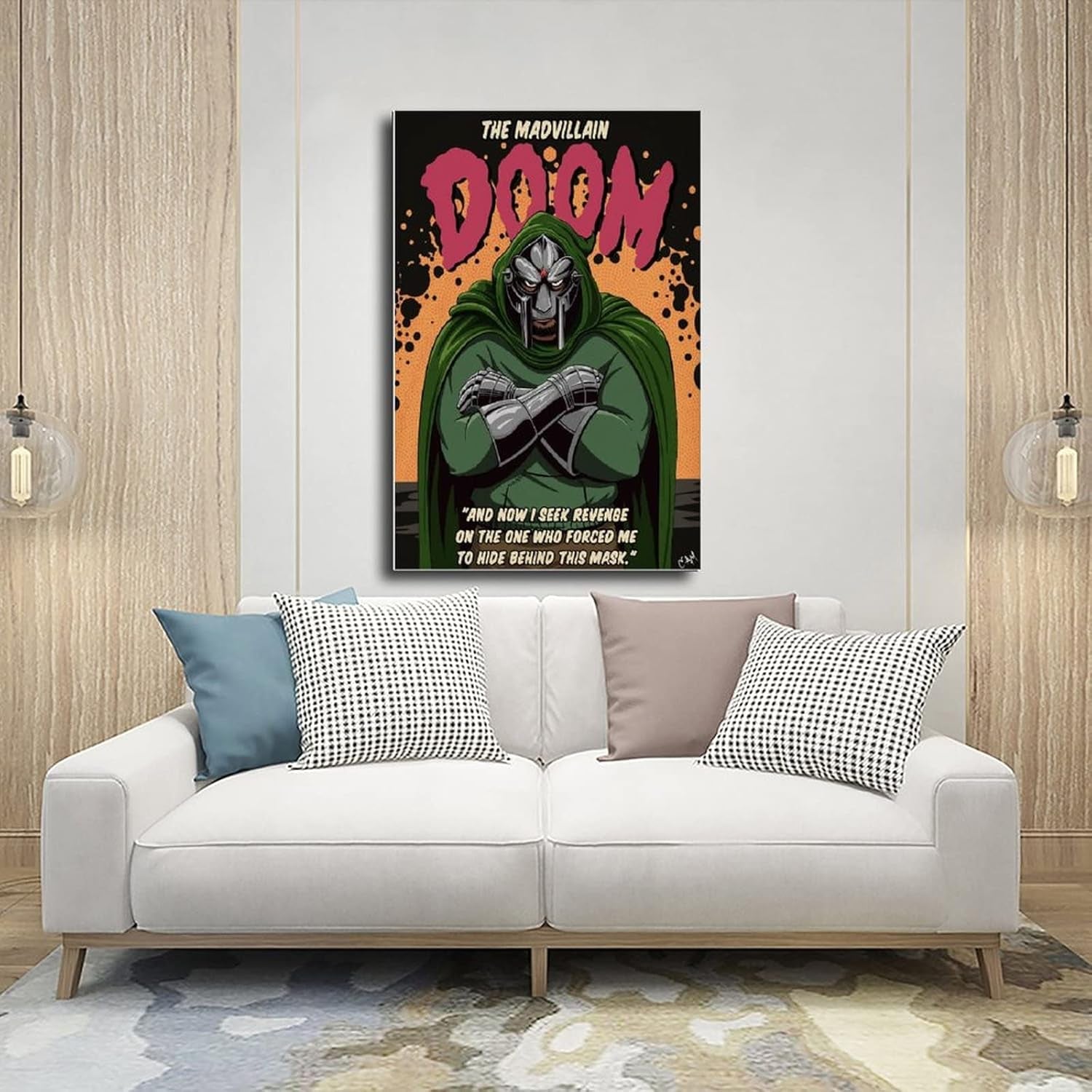 MF Doom Poster Madvillian Poster Canvas Poster Wall Art Decor Print Picture Paintings for Living Room Bedroom Decoration Unframe-Style 12X18Inch(30X45Cm)