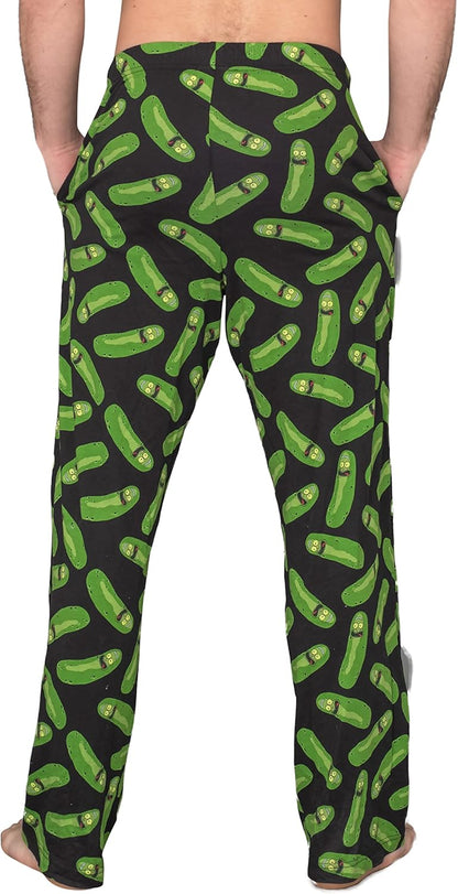 Rick and Morty Pickle Rick Black and Green Lounge Pants