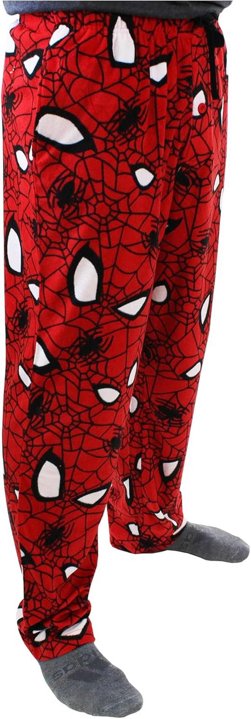 Spider-Man Mens Plush Fleece Lounge Pajama Pants