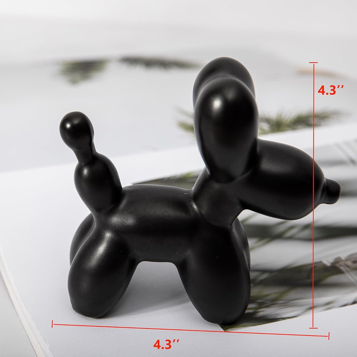 Balloon Dog Statue, Black Balloon Dog Animal Sculpture Modern Small Ceramic Animal Home Decorations Living Room Bedroom Office Desktop Ornament Decor