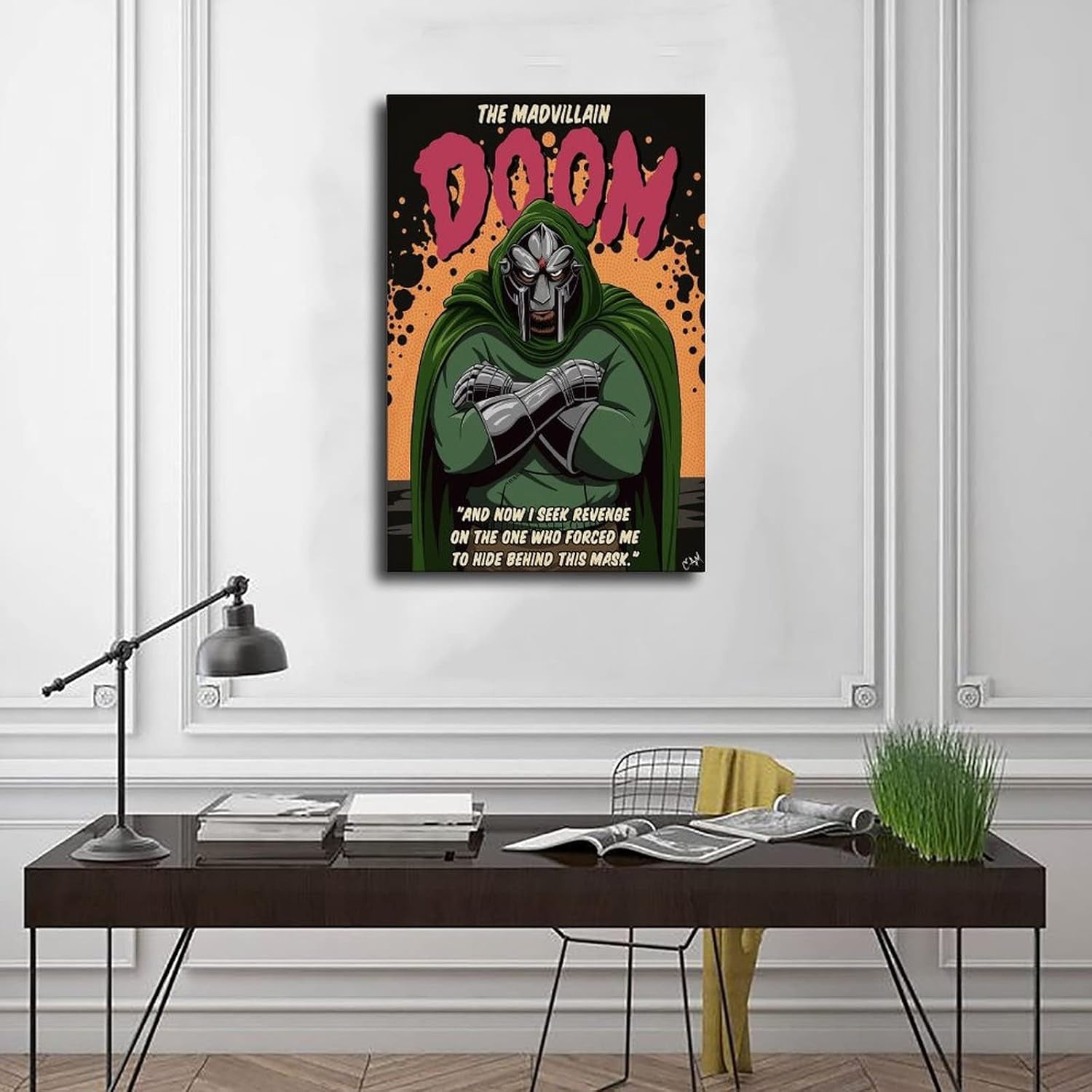 MF Doom Poster Madvillian Poster Canvas Poster Wall Art Decor Print Picture Paintings for Living Room Bedroom Decoration Unframe-Style 12X18Inch(30X45Cm)