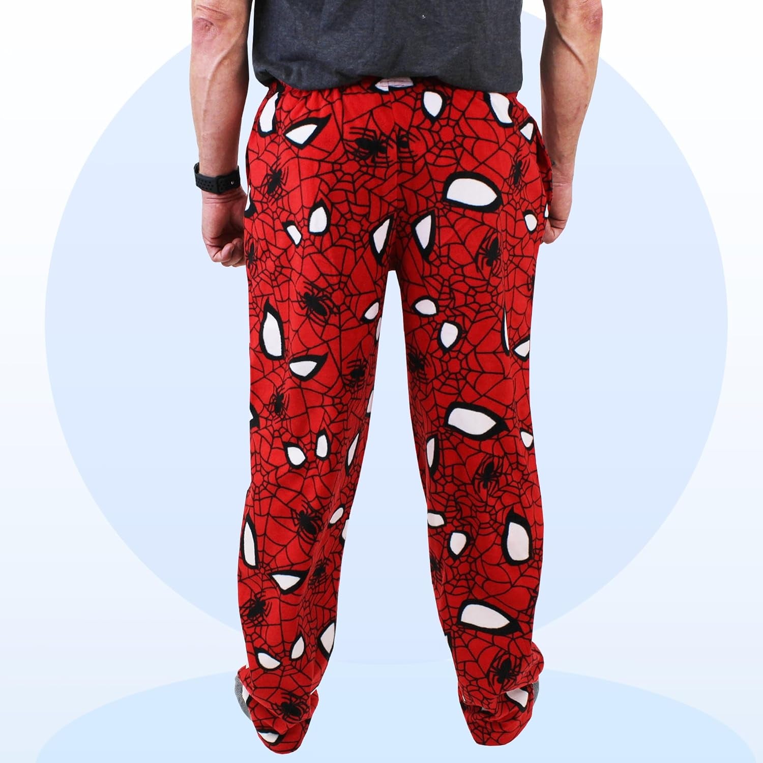 Spider-Man Mens Plush Fleece Lounge Pajama Pants