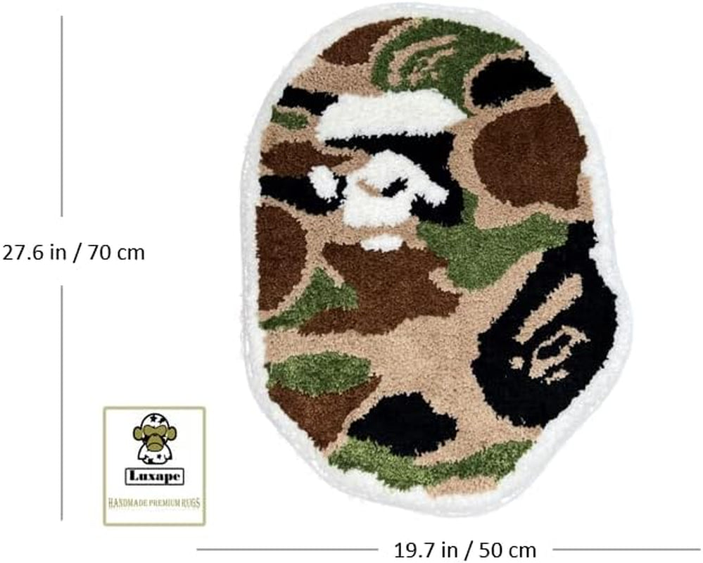 Bape Rug - Handmade & Premium- 28In W * 20In L (70 * 50Cm) - Hypebeast Rug - Hypebeast Rug Decor - Living Room, Bedroom, Children Room, Door Mat - a Bathing APE Rug (Blue Camo) (Camo)