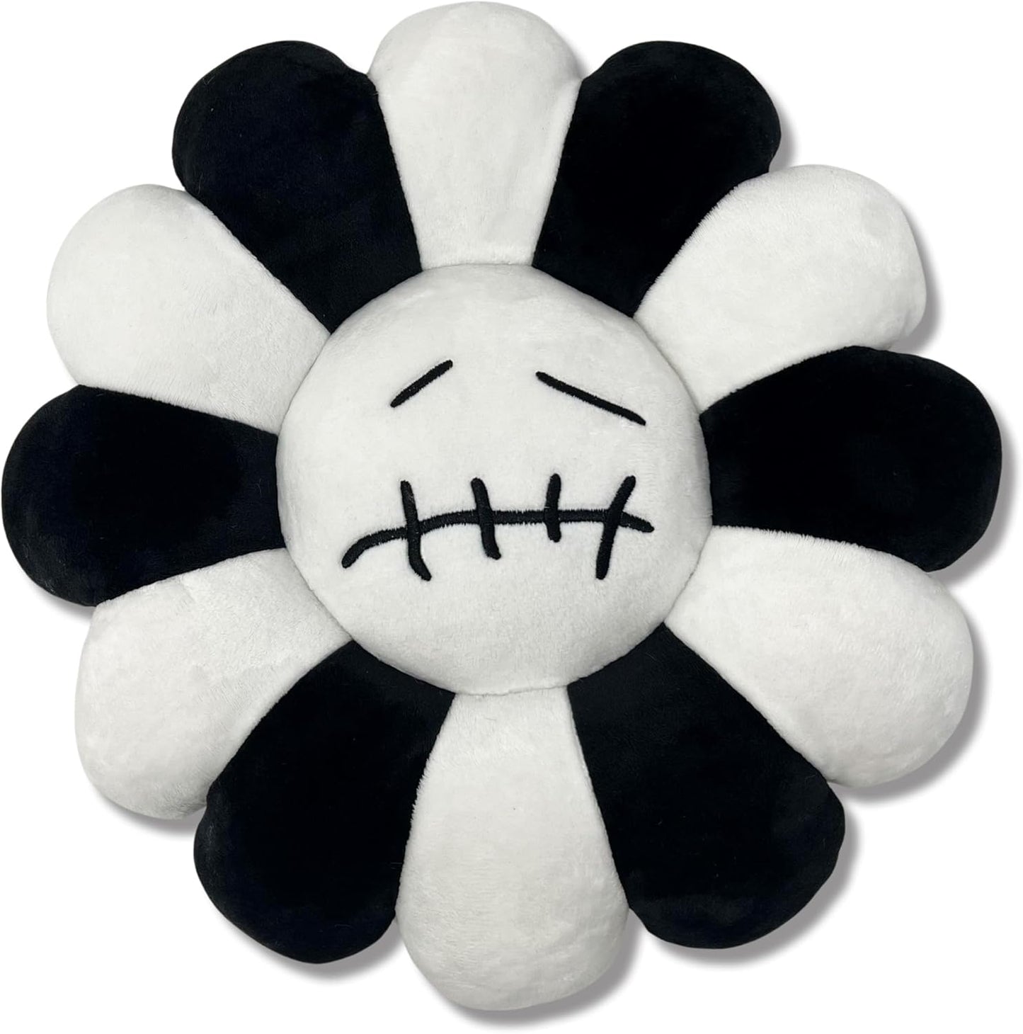 Cactus J. Flower Plushie Pillow Black & White