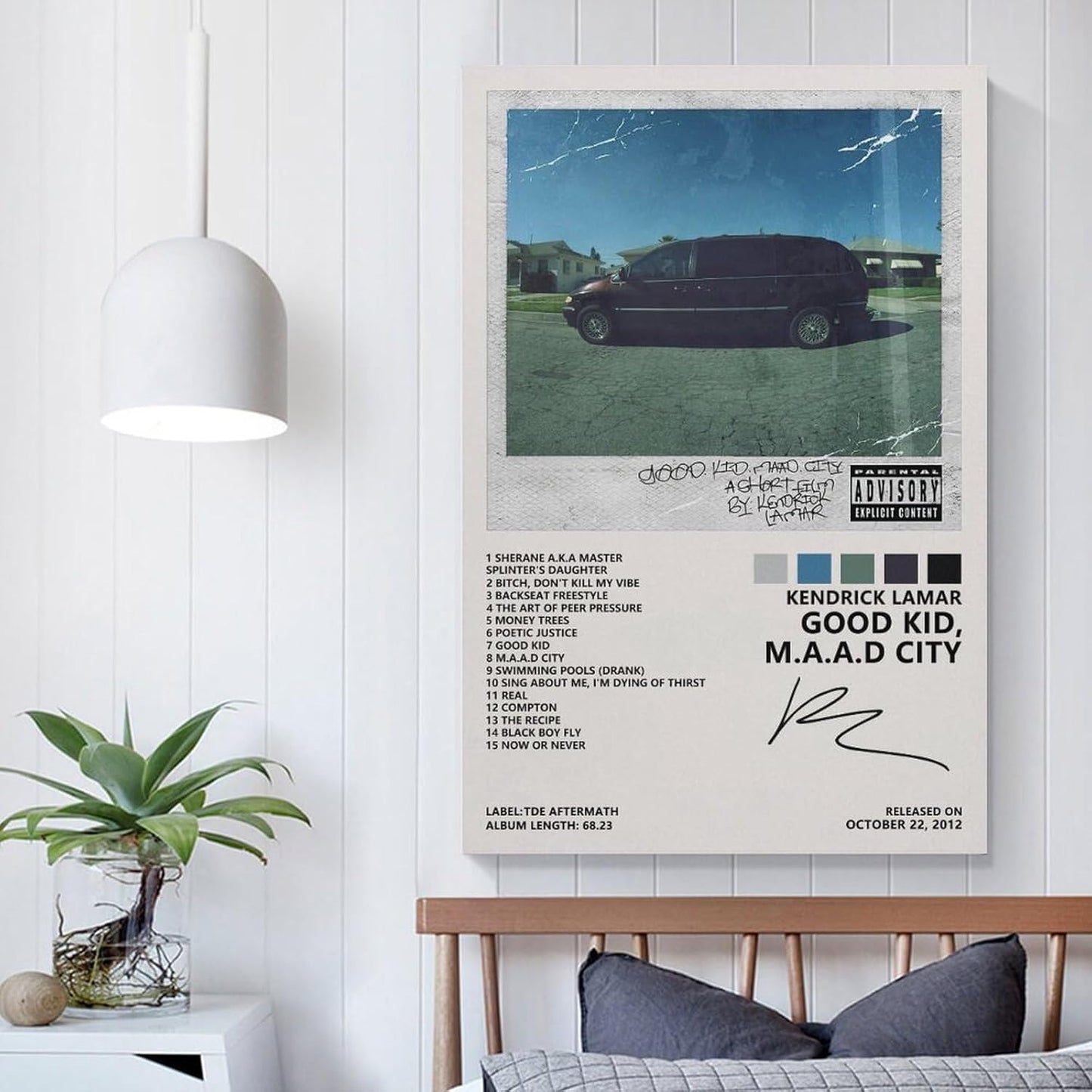 Kendrick Lamar Posters Good Kid, M.A.A.D City Poster Print Poster Home Bathroom Bedroom Office Living Room Decor Canvas Poster Unframe:12X18Inch(30X45Cm)