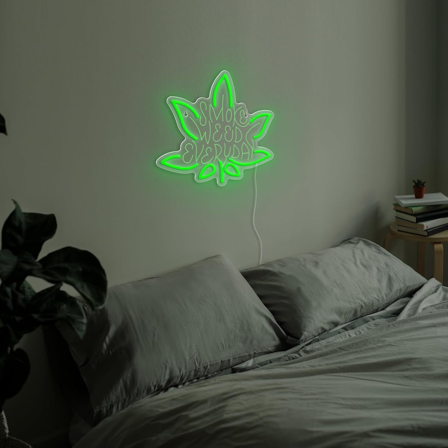 Green Leaf Neon Sign Leaf LED Neon Signs Lights USB Powered Dimmable Leaf LED Neon Light up Signs for Home Bedroom Bar Pub Game Room Wall Decor Birthday Gift