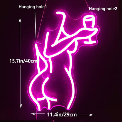 Lady Back Neon Sign Dimmable Led Lady Neon Sign Neon Woman Neon Light Sexy Lady Neon Signs for Bedroom Man Cave Bar Party Art Decor Gifts