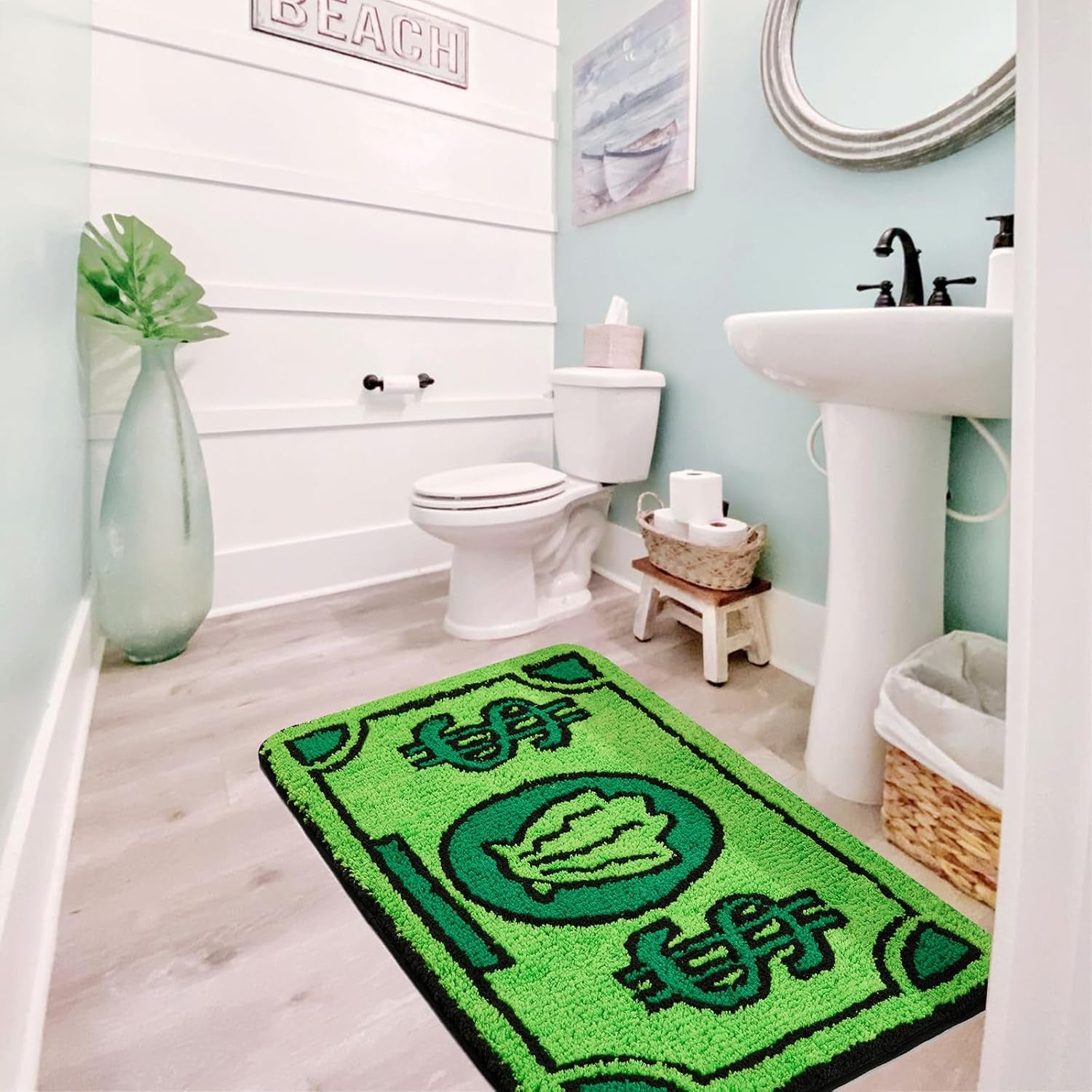 Cute Money Rug 2X3 Cartoon Funny Cool Small Throw Rugs for Girls Bedroom Kids Bathroom Kitchen Dorm Non Slip Machine Washable Soft Shag Accent Floor Rug, Unique Gift for Kids Girls