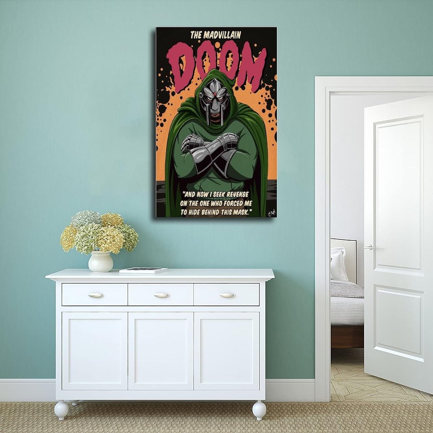 MF Doom Poster Madvillian Poster Canvas Poster Wall Art Decor Print Picture Paintings for Living Room Bedroom Decoration Unframe-Style 12X18Inch(30X45Cm)