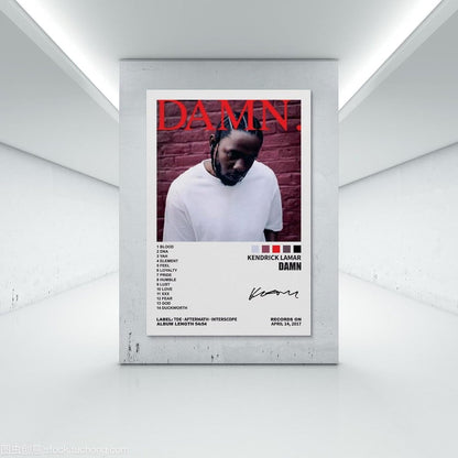 Kendrick Poster Lamar Music Poster Damn Album Cover Posters for Room Aesthetic Canvas Wall Art Bedroom Decor 24X36Inch(60X90Cm)