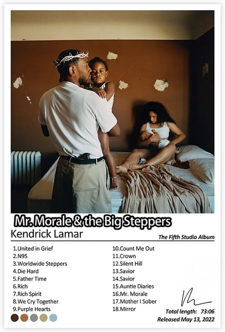 Kendrick Lamar Album Cover Poster Mr. Morale & the Big Steppers Canvas Poster Unframe: 12X18Inch(30X45Cm)