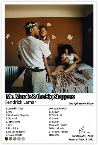 Kendrick Lamar Album Cover Poster Mr. Morale & the Big Steppers Canvas Poster Unframe: 12X18Inch(30X45Cm)