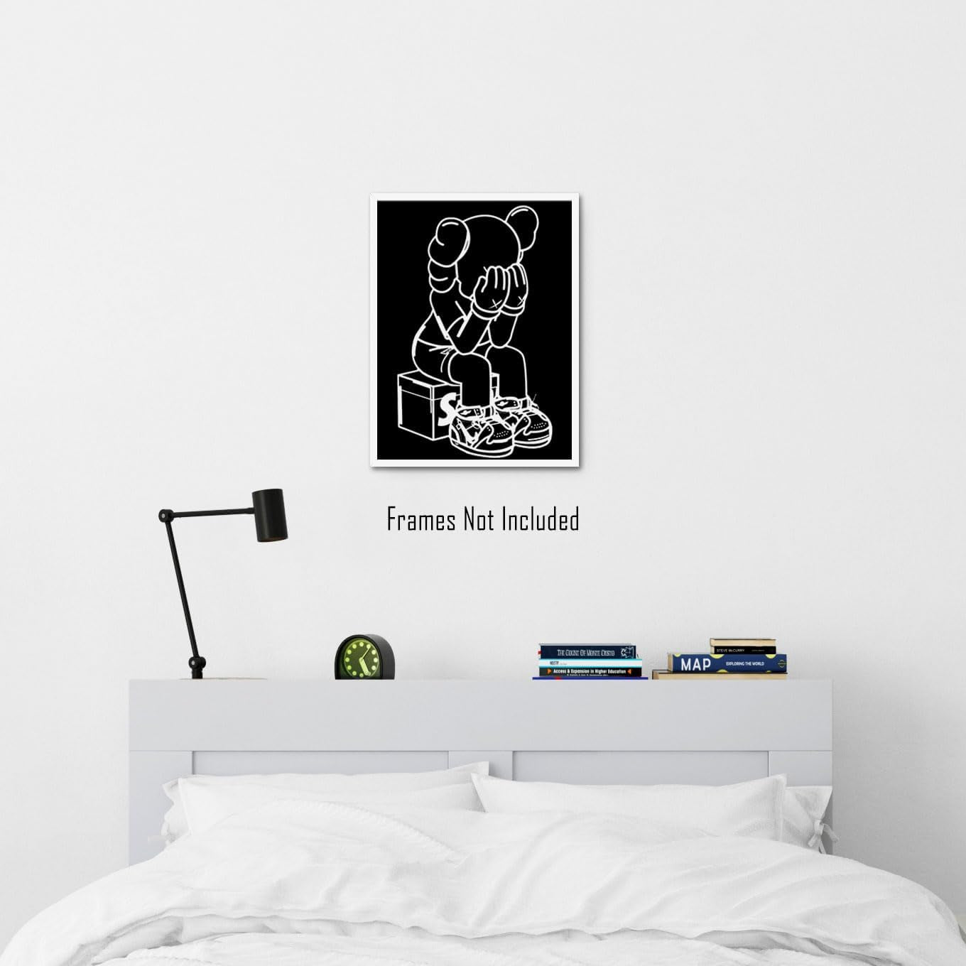 Hypebeast Room Decor (UNFRAMED 12 X 16) Michael Jordan Shoes Sneaker Poster Sneakerhead Posters Air Jordans Teen Boy Room Girl Room Wall Art Prints Bedroom, Dorm, Desk - Minimalist Black & White K