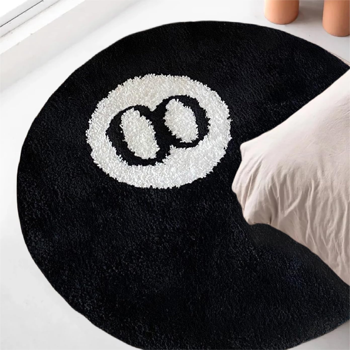 ® 8 Ball Rug,24 Inch/60Cm 8 Ball Decor,Fluffy Rug,Double Rubber Sole,Rugs for Bedroom Aesthetic,Graphic Rugs,Y2K Rug,Suitable for Bathrooms,Bedrooms, Children'S Rooms,Machine Washable