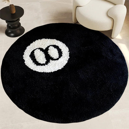 ® 8 Ball Rug,24 Inch/60Cm 8 Ball Decor,Fluffy Rug,Double Rubber Sole,Rugs for Bedroom Aesthetic,Graphic Rugs,Y2K Rug,Suitable for Bathrooms,Bedrooms, Children'S Rooms,Machine Washable