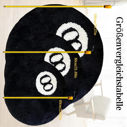 ® 8 Ball Rug,24 Inch/60Cm 8 Ball Decor,Fluffy Rug,Double Rubber Sole,Rugs for Bedroom Aesthetic,Graphic Rugs,Y2K Rug,Suitable for Bathrooms,Bedrooms, Children'S Rooms,Machine Washable