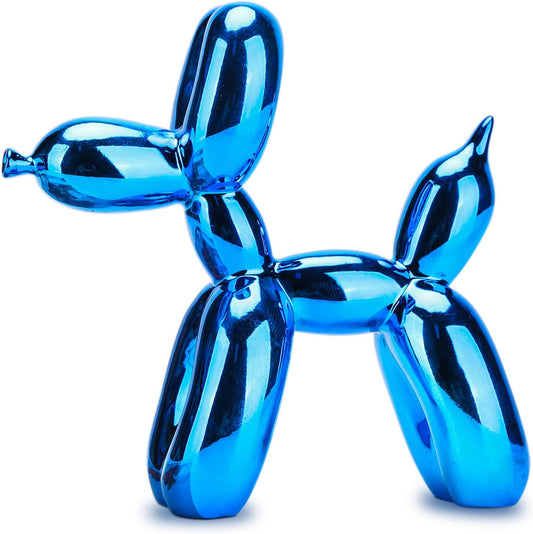 Blue Balloon Dog Decor,Balloon Animal Decor,Shelf Decor Preppy Room Decor,Cute Statue Home Decor, Bedroom Modern Sculpture Desk Decor,Office Gold Decorations Small Figurines