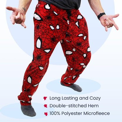 Spider-Man Mens Plush Fleece Lounge Pajama Pants