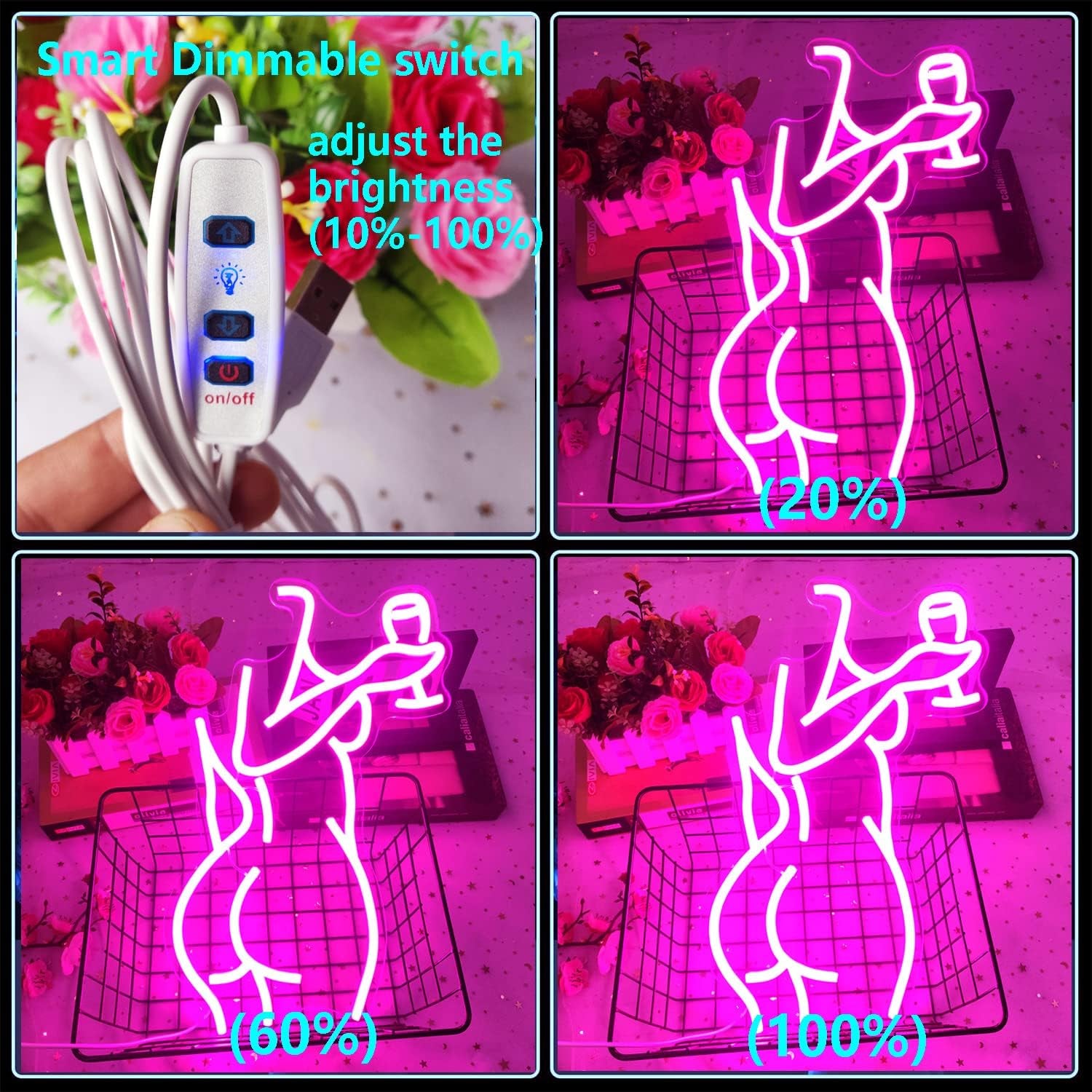 Lady Back Neon Sign Dimmable Led Lady Neon Sign Neon Woman Neon Light Sexy Lady Neon Signs for Bedroom Man Cave Bar Party Art Decor Gifts