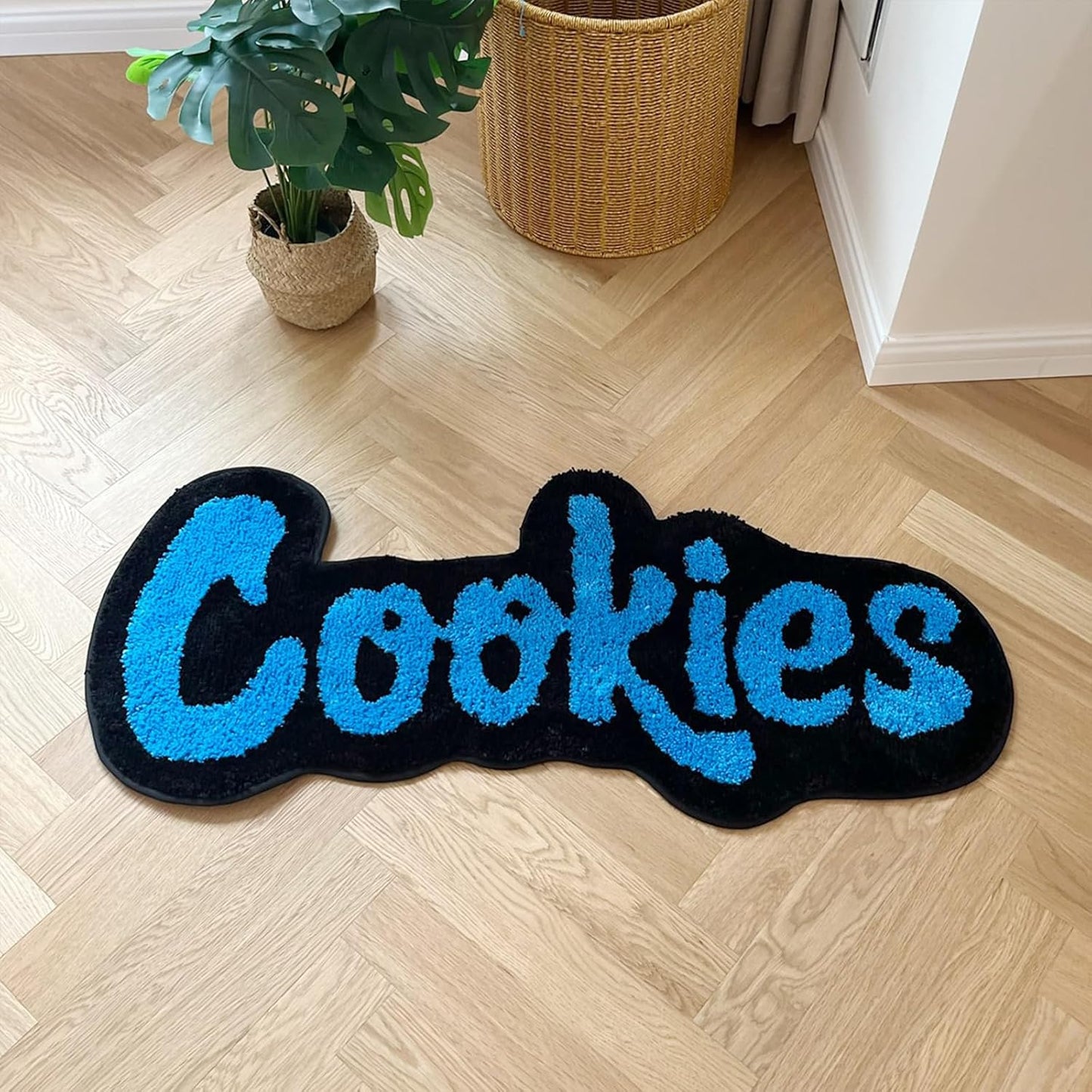 Handmade Cookies Tufted Rug for Kids Room Irregular Shaped Tufted Carpet Mat Soft Plush Children Gift Room Decoration (39.4X17.7Inch (100X45Cm))