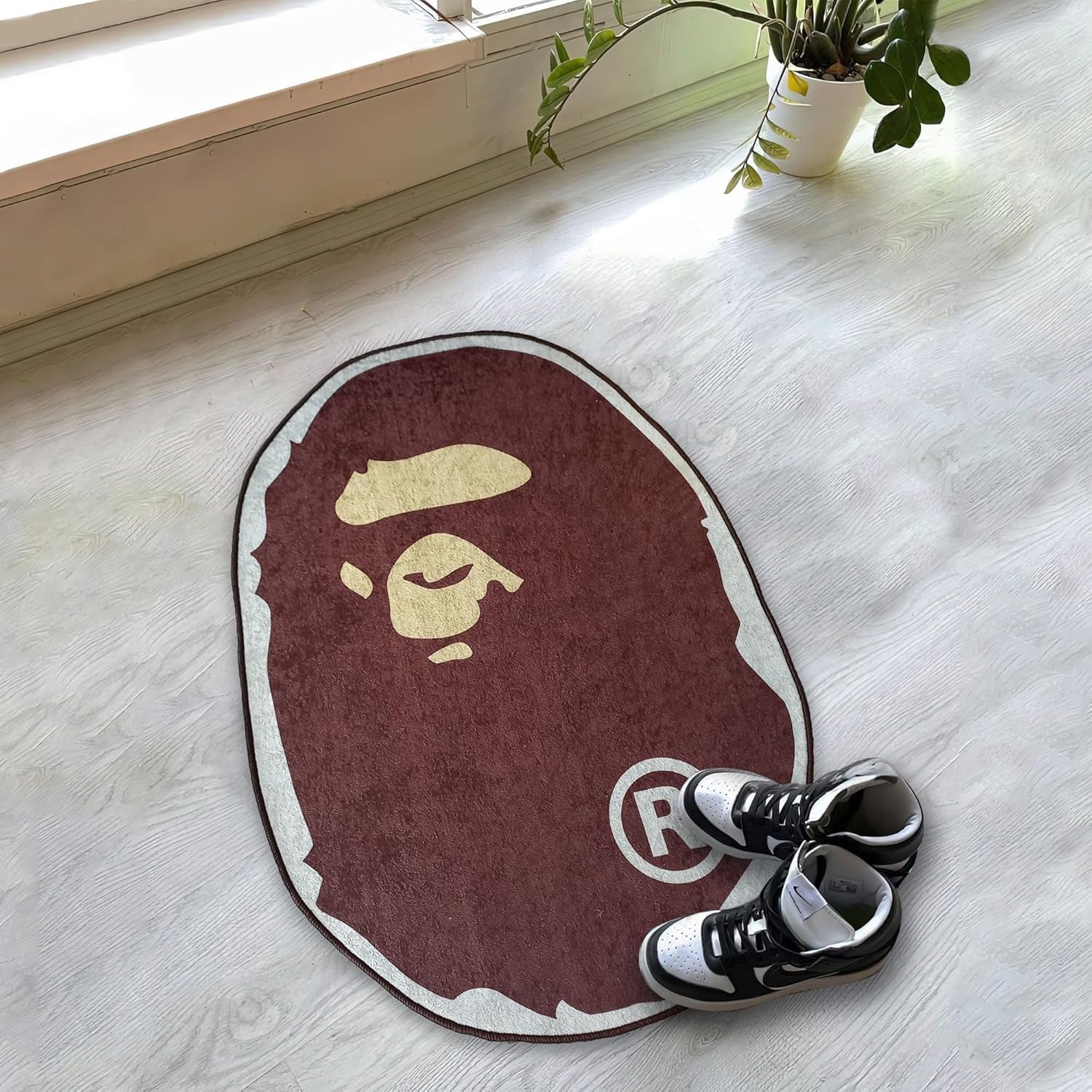 Bape Rug - Hypebeast Room Decor Modern Rug Hypebeast Rug for Bedroom Living Room Gaming Room Premium Quality Irregular Shaped Bape Rug Decor (Economic Quality, 2X3 Ft.)