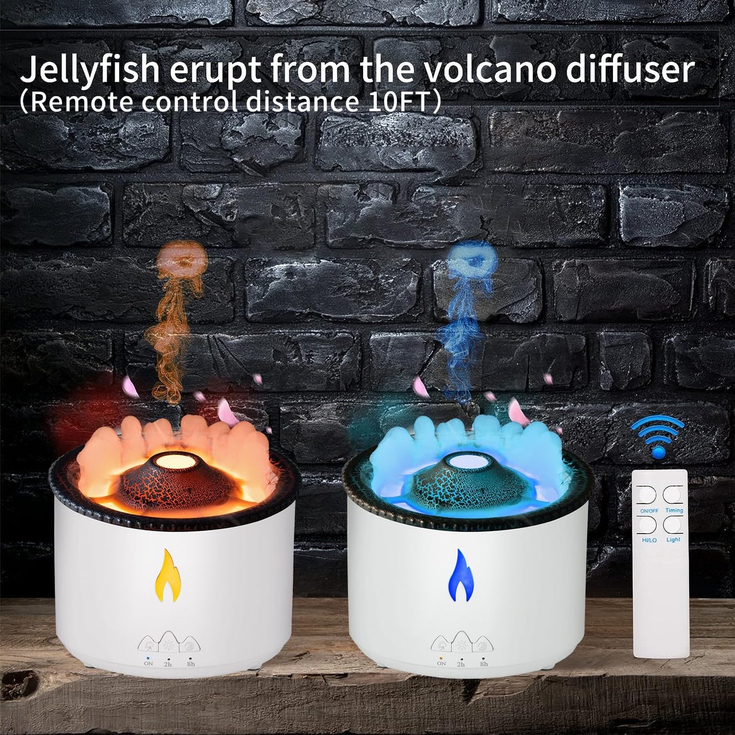 Aromatherapy Essential Oil Diffuser 360Ml,Volcano Diffuser/Humidifier, 2Mist Mosdes : Flame and Volcano, Included 50ML Hotel Collection Essential Oil for Home, Bedroom,Large Room