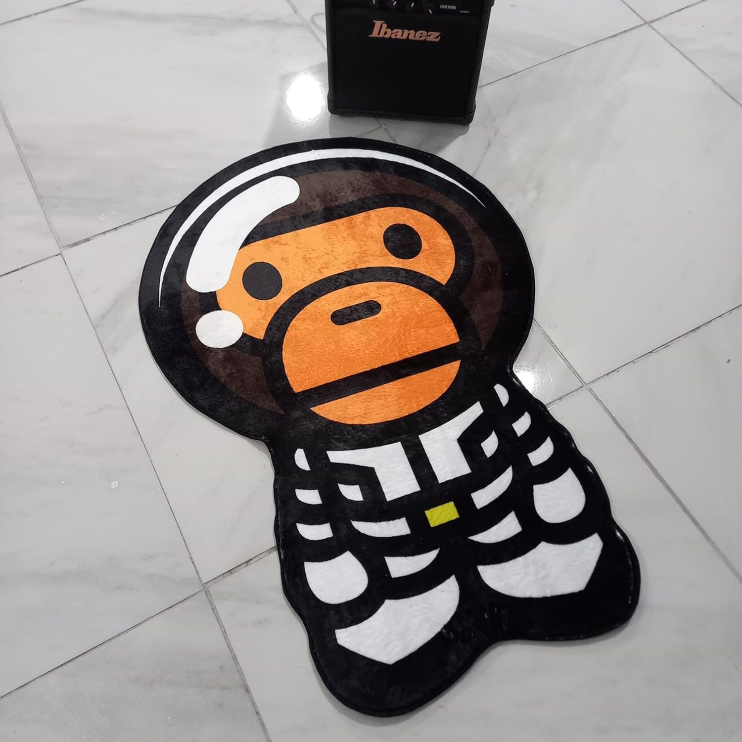 Astronaut Bape Rug Hypebeast Room Decor Cute Baby Monkey Rug Irregular Shaped Rug Machine Washable Non-Slip Carpet for Baby Room (Ultra Soft Quality, 1.3X2 Ft.)