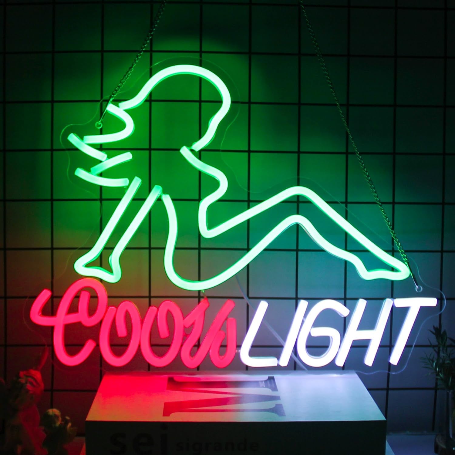 Crs Light Neon Sign Beer Neon Signs for Man Cave Bar Decor Green Lady LED Neon Lights Signs Bar Neon Sign Wall Art Neon Light for Bedroom Beer Pub Man Cave Restaurant Party Decor