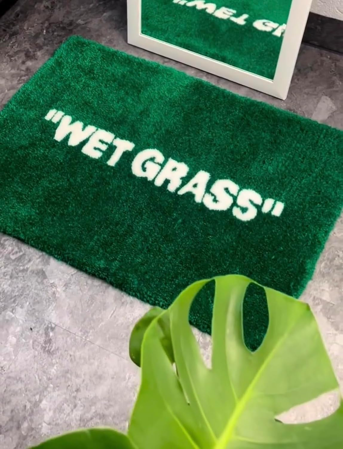 Wet Grass Rug - Tufted Hypebeast Rug - Handmade & Premium - 32 * 20In (80 * 50Cm) - Hypebeast Room Decor - off White Rug - Aesthetic Bape Rug -  Rug