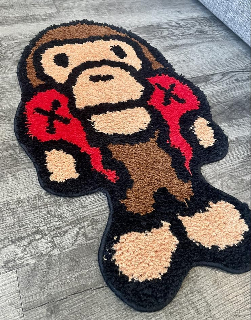 Baby Milo BAPE Rug - X Kawed Rug - Handmade & Premium- 30In W * 20In L (75 * 50Cm) - Hypebeast Rug - Anime Rug - Preppy Decor - Bape Decor - a Bathing APE -  Rug (Baby Milo)