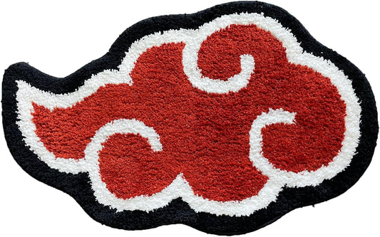 Akatsuki Rug - Anime Rug - Naruto Rug - Handmade Tufted Rug - Handmade & Premium- 32 * 20In (80 * 51Cm) - Hypebeast Rug - Red Cloud Rug - Hypebeast Room Decor - Designer Rugs Rug