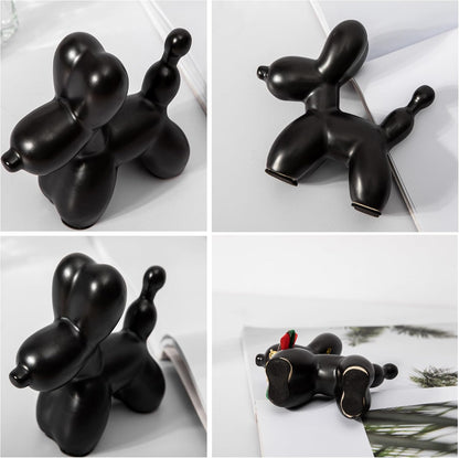 Balloon Dog Statue, Black Balloon Dog Animal Sculpture Modern Small Ceramic Animal Home Decorations Living Room Bedroom Office Desktop Ornament Decor