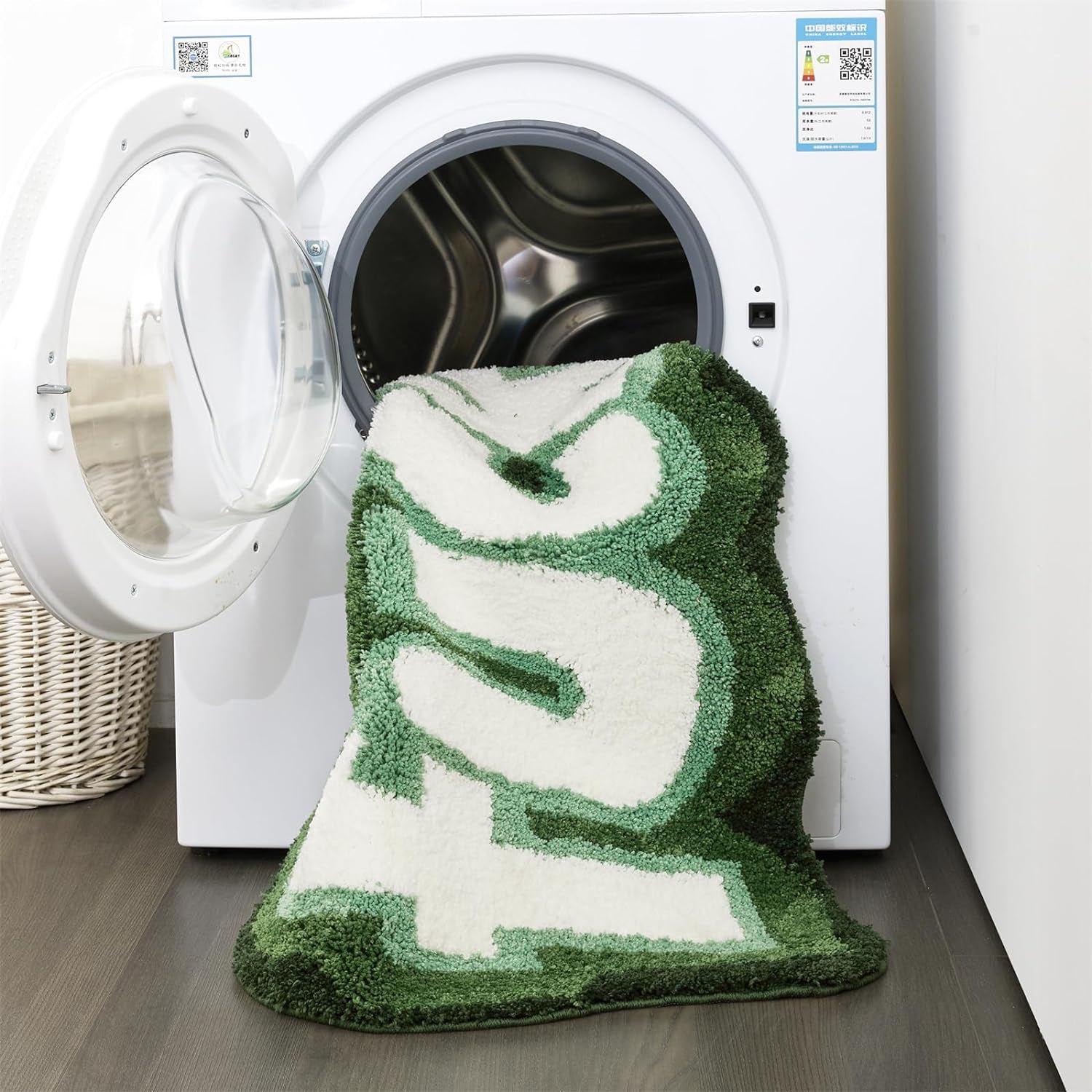 Green Cute Funky Bathroom Rugs Non Slip Washable, Shaggy Soft Absorbent Funny Cool Unique 2X3 Accent Throw Carpet Small Area Rugs for Bedroom Bathroom Dorm Kitchen Rude Swear Words Rug