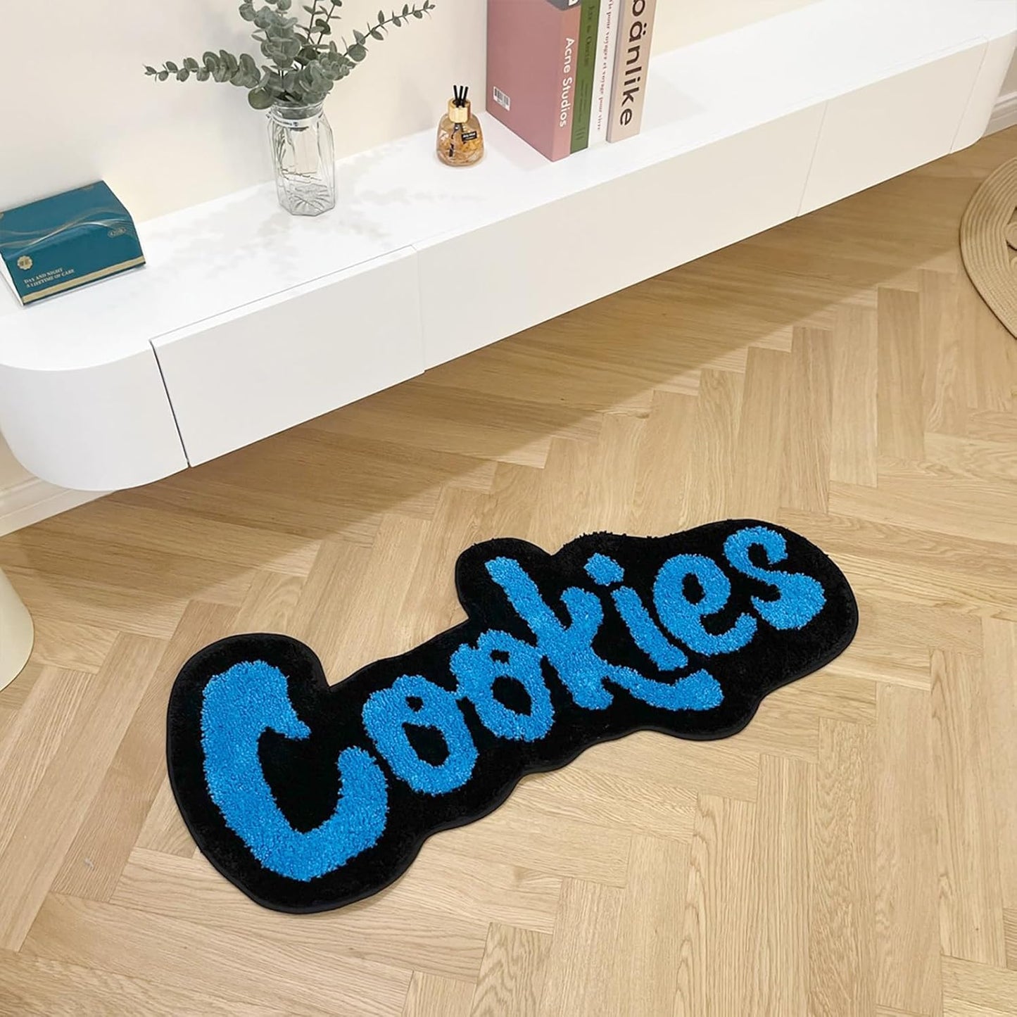 Handmade Cookies Tufted Rug for Kids Room Irregular Shaped Tufted Carpet Mat Soft Plush Children Gift Room Decoration (39.4X17.7Inch (100X45Cm))