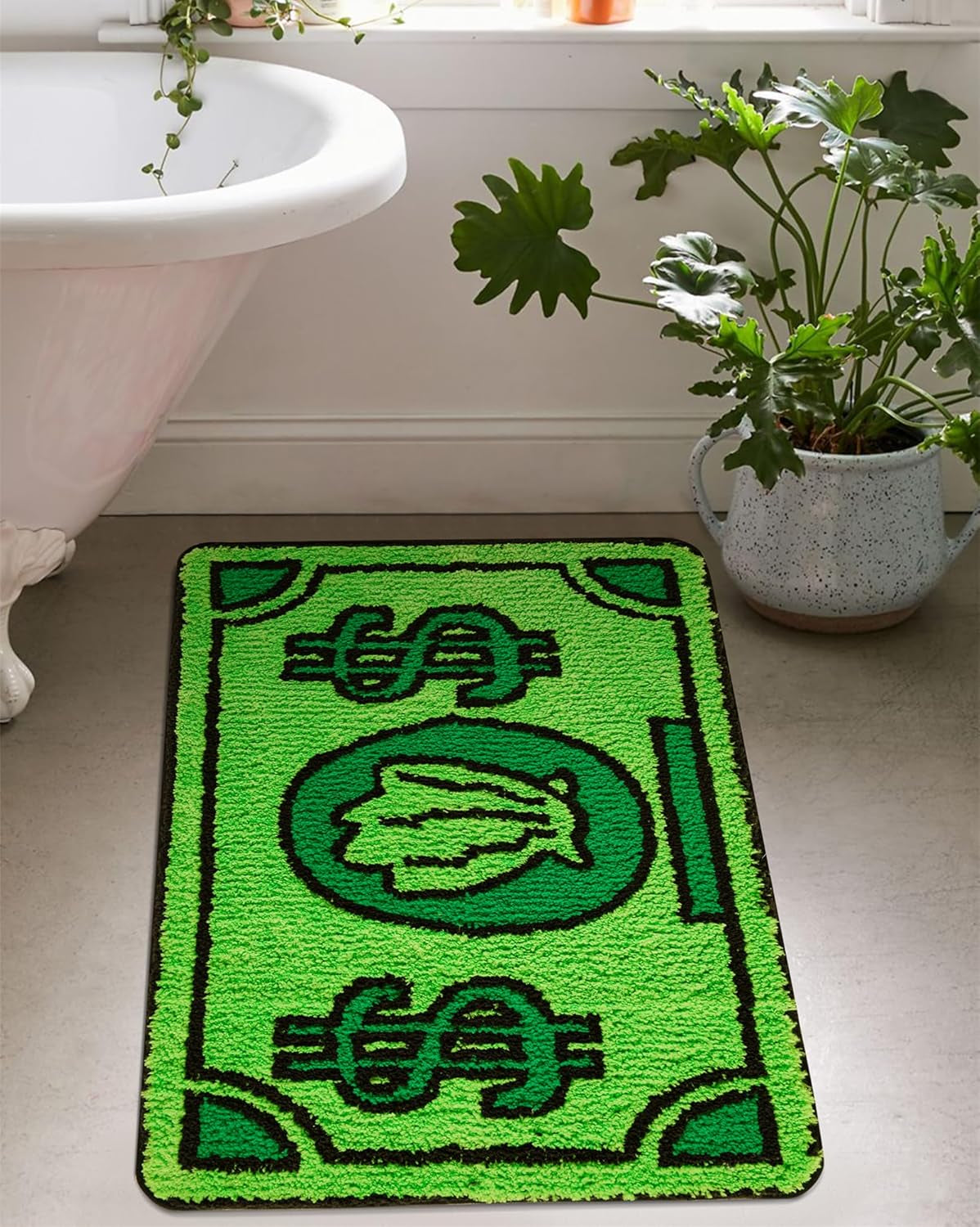 Cute Money Rug 2X3 Cartoon Funny Cool Small Throw Rugs for Girls Bedroom Kids Bathroom Kitchen Dorm Non Slip Machine Washable Soft Shag Accent Floor Rug, Unique Gift for Kids Girls