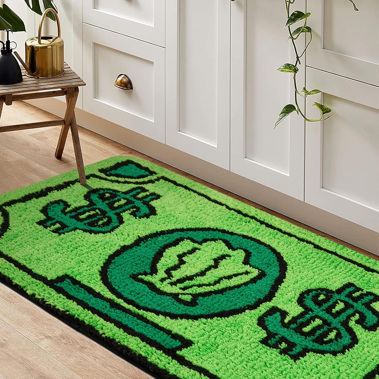 Cute Money Rug 2X3 Cartoon Funny Cool Small Throw Rugs for Girls Bedroom Kids Bathroom Kitchen Dorm Non Slip Machine Washable Soft Shag Accent Floor Rug, Unique Gift for Kids Girls