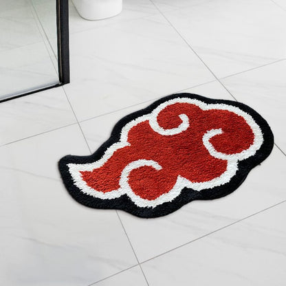 Akatsuki Rug - Anime Rug - Naruto Rug - Handmade Tufted Rug - Handmade & Premium- 32 * 20In (80 * 51Cm) - Hypebeast Rug - Red Cloud Rug - Hypebeast Room Decor - Designer Rugs Rug