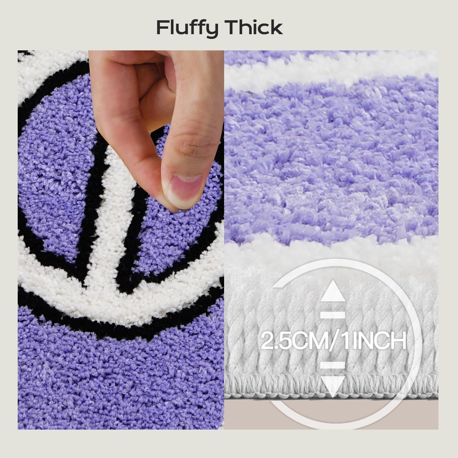 UNO Card Rug Purple Bathroom Rugs Non Slip, Fluffy Extra Soft and Absorbent Microfiber Cute Cool Funky Bath Mats, Aesthetic Unique Fun Rug Carpet for Bathroom Shower Floor Decor, 32 X 20 Inch