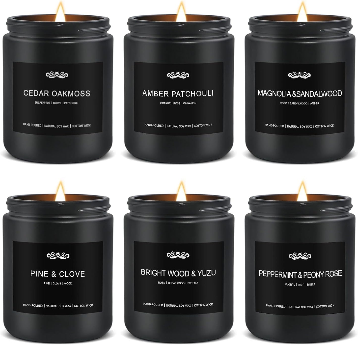 6 Pack Candles for Home Scented Aromatherapy Candles Gifts Set for Men, Men Candle Set, 42 Oz 300 Hour Long Lasting Candles, Valentines Day Gifts for Him, Gifts for Men, Birthday, Anniversary Present