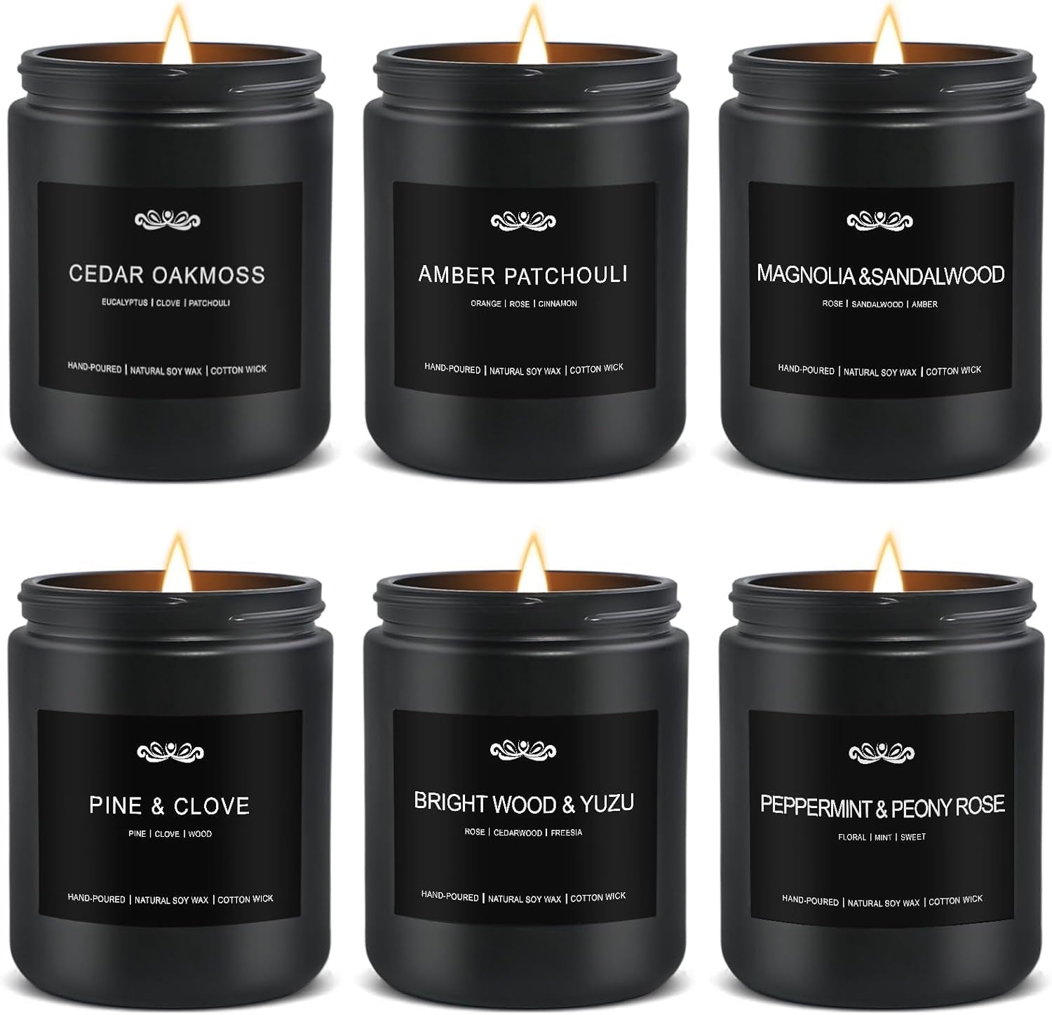 6 Pack Candles for Home Scented Aromatherapy Candles Gifts Set for Men, Men Candle Set, 42 Oz 300 Hour Long Lasting Candles, Valentines Day Gifts for Him, Gifts for Men, Birthday, Anniversary Present