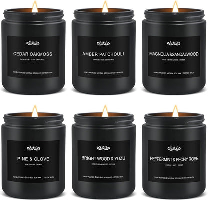 6 Pack Candles for Home Scented Aromatherapy Candles Gifts Set for Men, Men Candle Set, 42 Oz 300 Hour Long Lasting Candles, Valentines Day Gifts for Him, Gifts for Men, Birthday, Anniversary Present