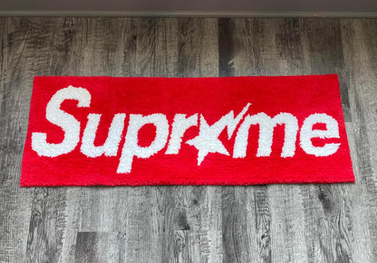 Supremed Rug - Hypebeast Room Decor - Handmade & Premium- 43 * 16In (110Cm) - Suprme Rug - Designer Rugs - Aesthetic Room Decor Rug