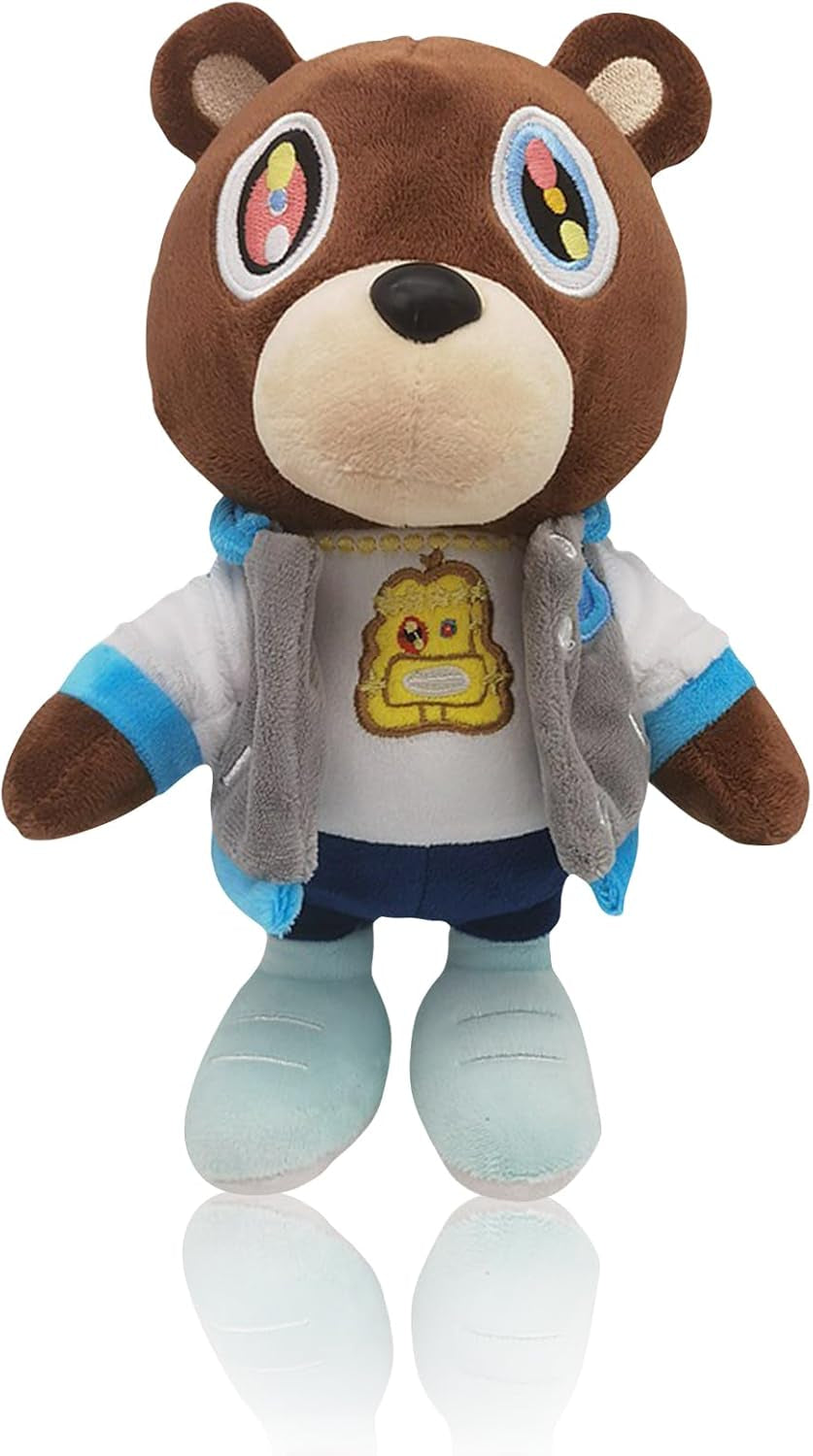 Cute Bear Kanye Plush Toy 10 Inch Soft Stuffed Animal Perfect Graduation Bear Gifts for Kids Fans