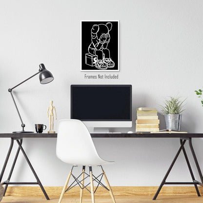 Hypebeast Room Decor (UNFRAMED 12 X 16) Michael Jordan Shoes Sneaker Poster Sneakerhead Posters Air Jordans Teen Boy Room Girl Room Wall Art Prints Bedroom, Dorm, Desk - Minimalist Black & White K