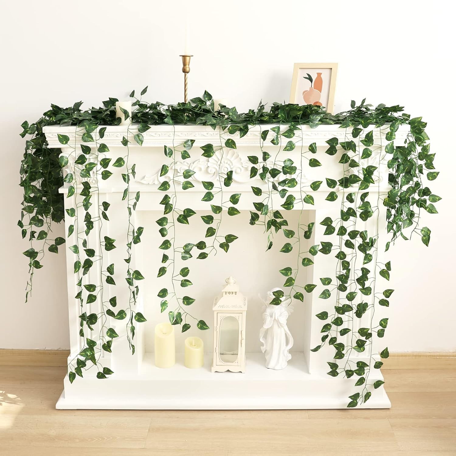 24 Pack 173Ft Artificial Ivy Greenery Garland, Fake Vines Hanging Plants Backdrop for Room Bedroom Wall Decor, Green Leaves for Jungle Theme Party Wedding Decoration