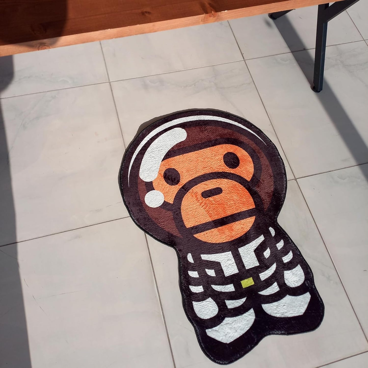 Astronaut Bape Rug Hypebeast Room Decor Cute Baby Monkey Rug Irregular Shaped Rug Machine Washable Non-Slip Carpet for Baby Room (Ultra Soft Quality, 1.3X2 Ft.)