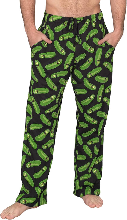 Rick and Morty Pickle Rick Black and Green Lounge Pants