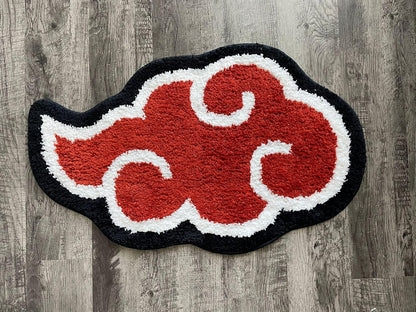 Akatsuki Rug - Anime Rug - Naruto Rug - Handmade Tufted Rug - Handmade & Premium- 32 * 20In (80 * 51Cm) - Hypebeast Rug - Red Cloud Rug - Hypebeast Room Decor - Designer Rugs Rug