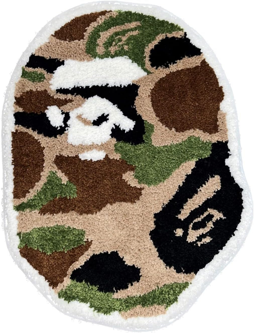 Bape Rug - Handmade & Premium- 28In W * 20In L (70 * 50Cm) - Hypebeast Rug - Hypebeast Rug Decor - Living Room, Bedroom, Children Room, Door Mat - a Bathing APE Rug (Blue Camo) (Camo)